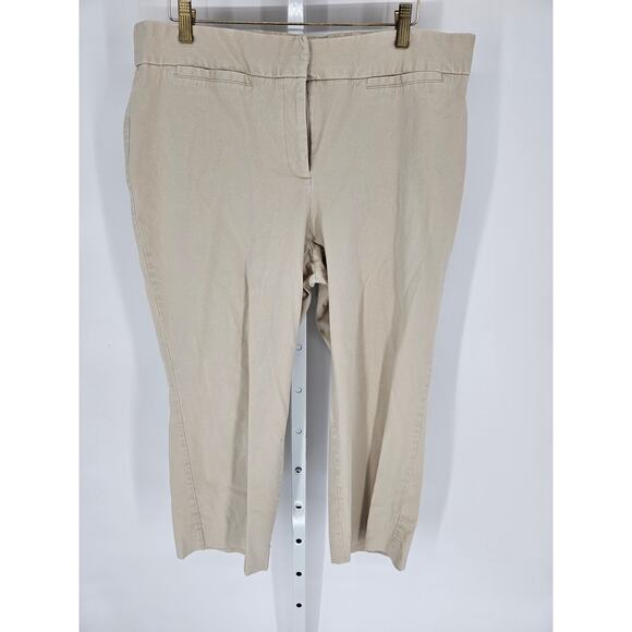 Charter Club Women's Tan Wide Leg Mid Rise Cotton Classic Fit Capri Pant Size 14 - Picture 1 of 4